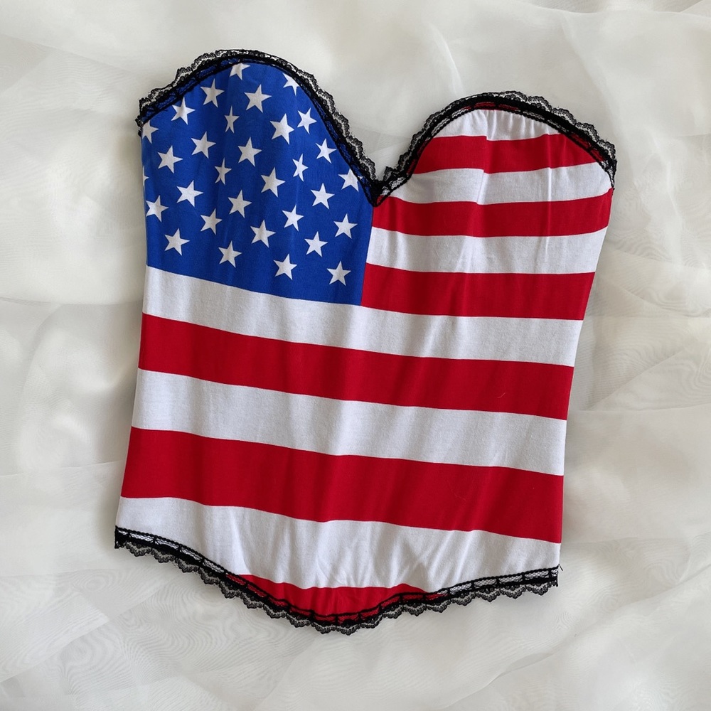 Adore me American flag bustier corset